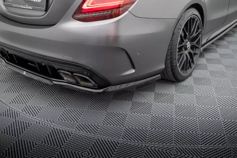Maxton Design mittlerer Heckdiffusor DTM Look für Mercedes C63 Limousine / Kombi W205 Facelift Hochglanz schwarz – Ansicht 4
