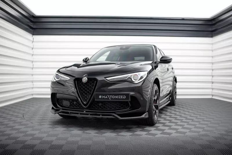 Maxton Design Frontlippe für Alfa Romeo Stelvio Quadrifoglio Mk1 Hochglanz schwarz – Ansicht 1