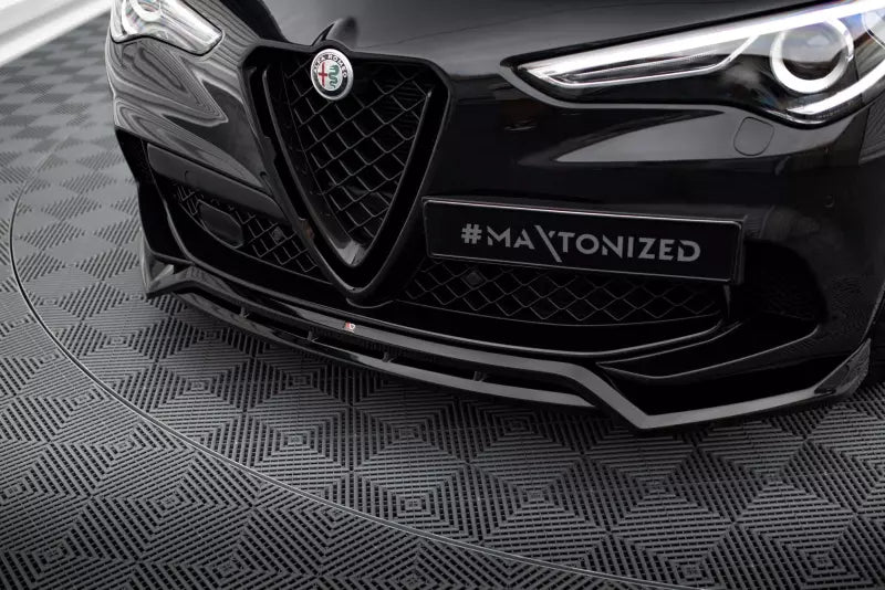 Maxton Design Frontlippe für Alfa Romeo Stelvio Quadrifoglio Mk1 Hochglanz schwarz – Ansicht 3