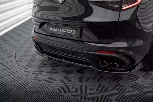 Maxton Design mittlerer Heckdiffusor DTM Look für Alfa Romeo Stelvio Quadrifoglio Mk1 Hochglanz schwarz – Ansicht 1