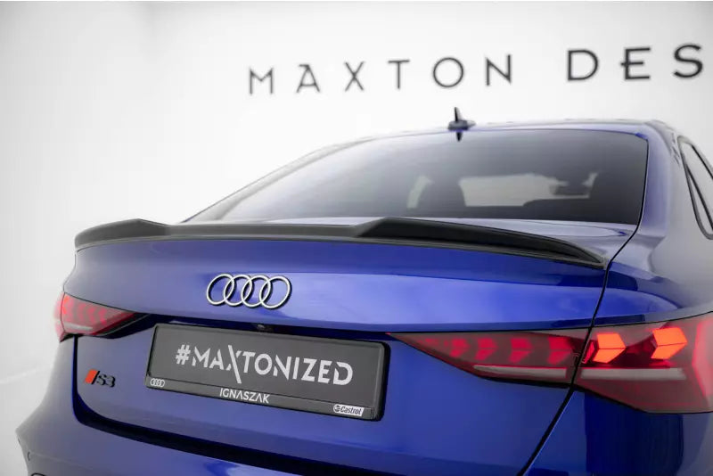 Maxton Design Heckspoiler 3D für Audi A3 / A3 S-Line / S3 / RS3 Limousine 8Y Hochglanz schwarz – Ansicht 1