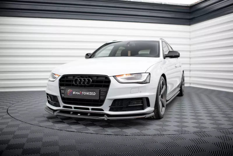 Maxton Design Frontlippe für Audi A4 Competition B8 Facelift Hochglanz schwarz – Ansicht 1