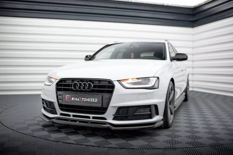 Maxton Design Frontlippe V.2 für Audi A4 Competition B8 Facelift Hochglanz schwarz – Ansicht 1