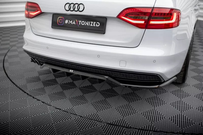Maxton Design mittlerer Heckdiffusor DTM Look für Audi A4 Competition B8 Facelift Hochglanz schwarz – Ansicht 1