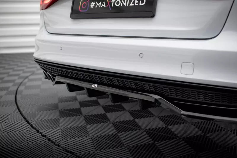 Maxton Design mittlerer Heckdiffusor DTM Look für Audi A4 Competition B8 Facelift Hochglanz schwarz – Ansicht 4