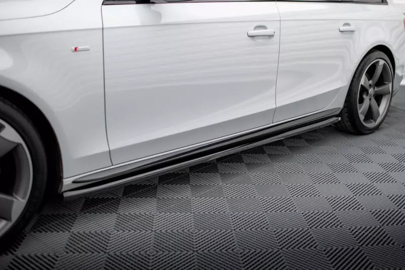 Maxton Design Seitenschweller (Paar) für Audi A4 Competition B8 Facelift Hochglanz schwarz – Ansicht 1