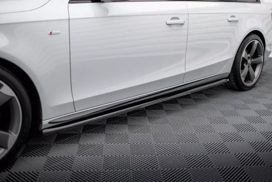 Maxton Design Seitenschweller (Paar) für Audi A4 Competition B8 Facelift Hochglanz schwarz – Ansicht 1