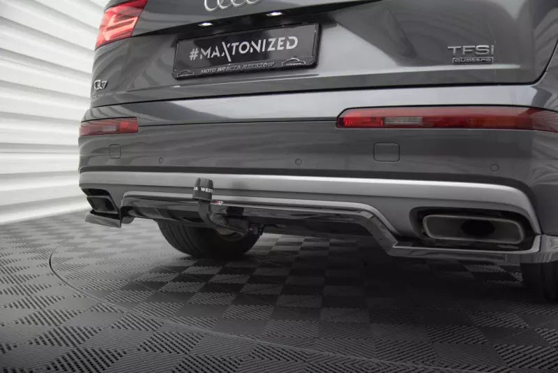 Maxton Design mittlerer Heckdiffusor DTM Look für Audi Q7 Mk2 Hochglanz schwarz – Ansicht 4