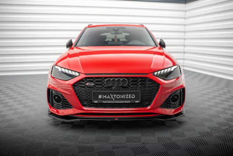 Maxton Design Frontlippe für Audi RS4 B9 Facelift Hochglanz schwarz – Ansicht 2