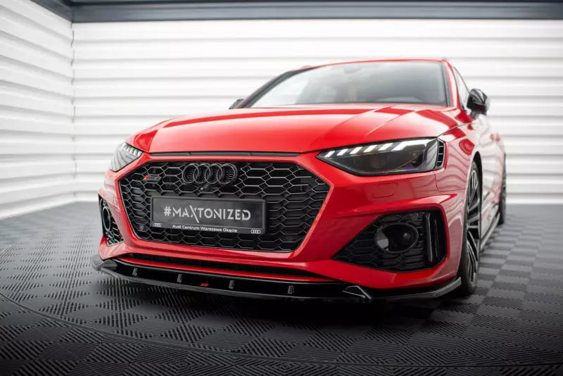 Maxton Design Frontlippe V.2 für Audi RS4 B9 Facelift Hochglanz schwarz – Ansicht 1