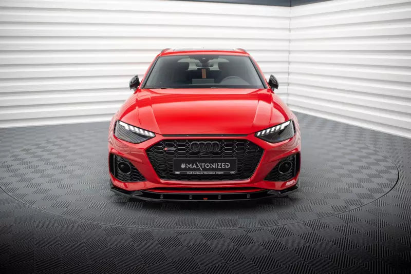 Maxton Design Frontlippe V.2 für Audi RS4 B9 Facelift Hochglanz schwarz – Ansicht 2
