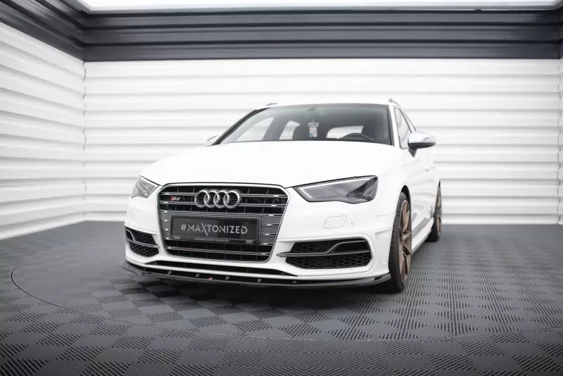Maxton Design Frontlippe für Audi S3 / A3 S-Line Sportback / Hatchback 8V Hochglanz schwarz – Ansicht 1