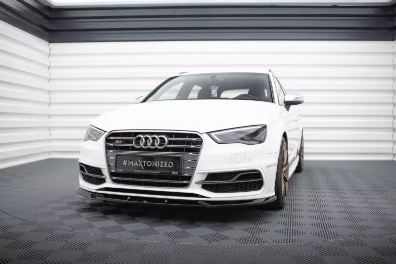 Maxton Design Frontlippe V.2 für Audi S3 / A3 S-Line Sportback / Hatchback 8V Hochglanz schwarz – Ansicht 1
