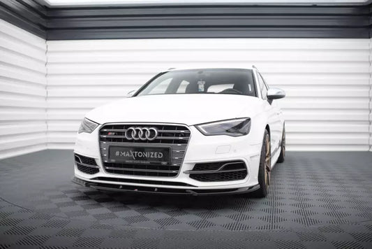 Maxton Design Frontlippe V.2 für Audi S3 / A3 S-Line Sportback / Hatchback 8V Hochglanz schwarz – Ansicht 1