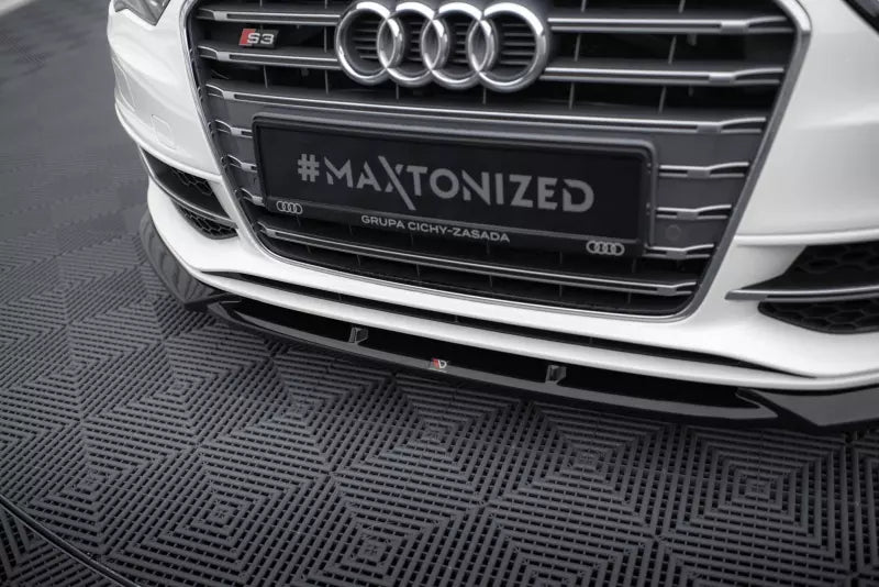 Maxton Design Frontlippe V.2 für Audi S3 / A3 S-Line Sportback / Hatchback 8V Hochglanz schwarz – Ansicht 2