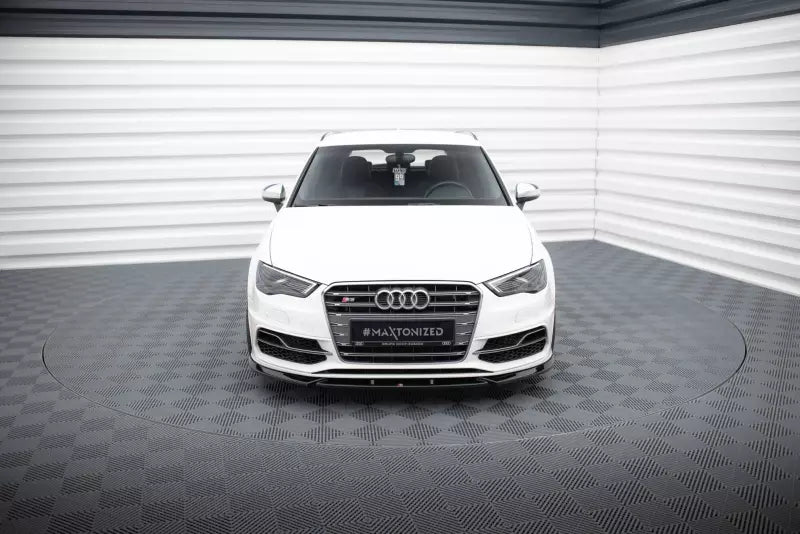 Maxton Design Frontlippe V.2 für Audi S3 / A3 S-Line Sportback / Hatchback 8V Hochglanz schwarz – Ansicht 3
