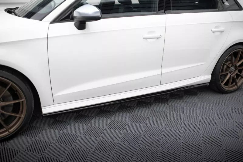 Maxton Design Seitenschweller (Paar) für Audi S3 / A3 S-Line Sportback 8V Hochglanz schwarz – Ansicht 1