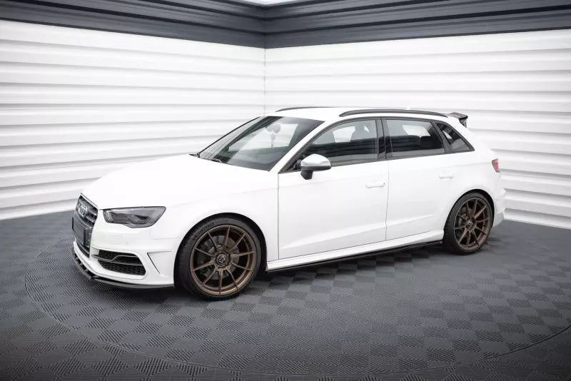 Maxton Design Seitenschweller (Paar) für Audi S3 / A3 S-Line Sportback 8V Hochglanz schwarz – Ansicht 2