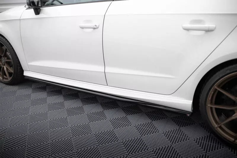 Maxton Design Seitenschweller (Paar) für Audi S3 / A3 S-Line Sportback 8V Hochglanz schwarz – Ansicht 3