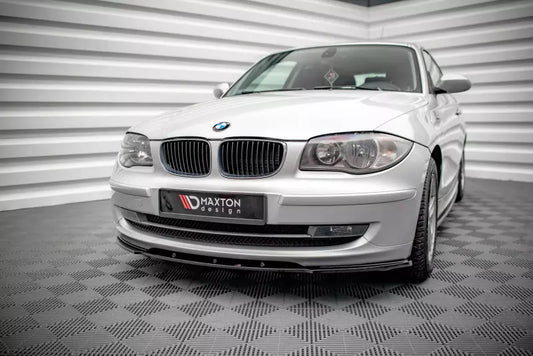 Maxton Design Frontlippe V.2 für BMW 1er E81 Facelift Hochglanz schwarz – Ansicht 1