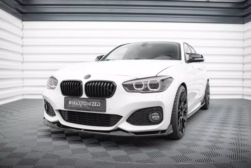 Maxton Design Frontlippe V.4 für CSL Look BMW 1er M-Paket / M140i F20 Facelift Hochglanz schwarz – Ansicht 1