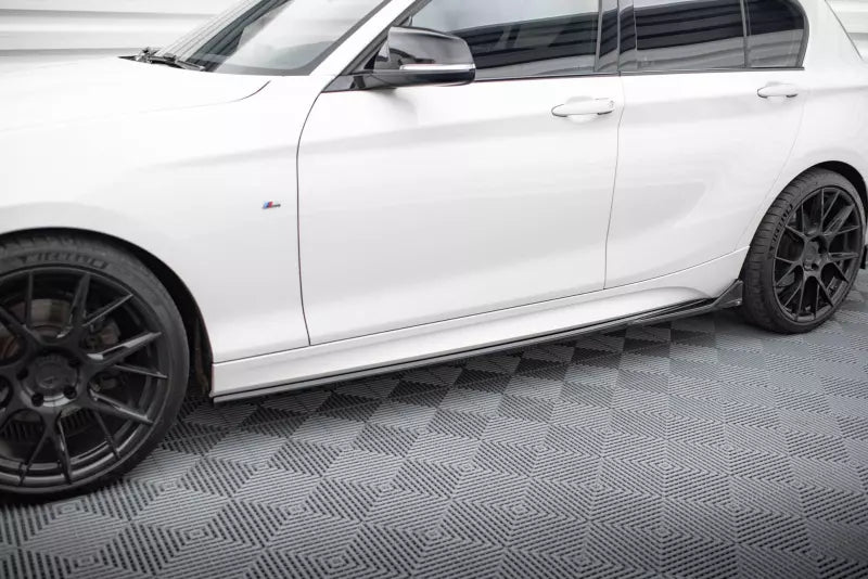 Maxton Design Seitenschweller (Paar) V.3 CSL Look für BMW 1er M-Paket / M140i F20 Facelift Hochglanz schwarz – Ansicht 1