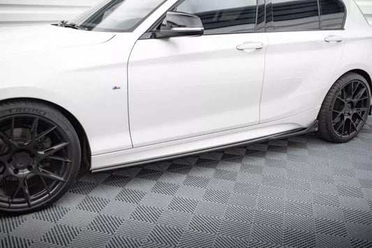 Maxton Design Seitenschweller (Paar) V.3 CSL Look für BMW 1er M-Paket / M140i F20 Facelift Hochglanz schwarz – Ansicht 1