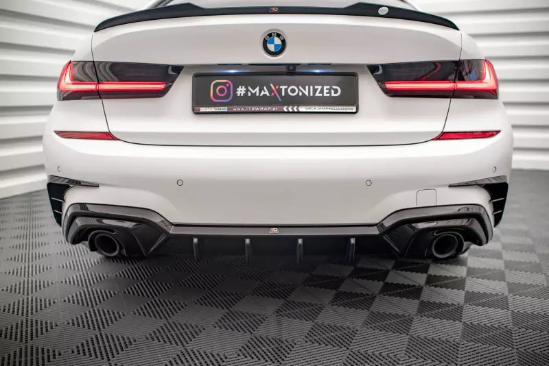 Maxton Design Heckdiffusor für BMW 3er M-Paket G20 / G21 (auch für Fahrzeuge mit Anhängerkupplung) Hochglanz schwarz – Ansicht 1