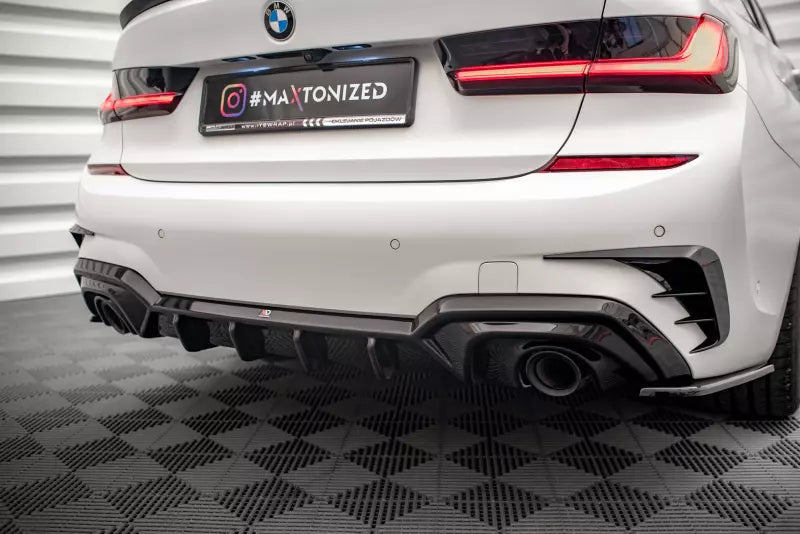 Maxton Design Heckdiffusor für BMW 3er M-Paket G20 / G21 (auch für Fahrzeuge mit Anhängerkupplung) Hochglanz schwarz – Ansicht 4