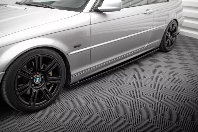 Maxton Design Seitenschweller (Paar) für BMW 3er Coupe E46 Hochglanz schwarz – Ansicht 1