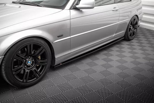 Maxton Design Seitenschweller (Paar) für BMW 3er Coupe E46 Hochglanz schwarz – Ansicht 1