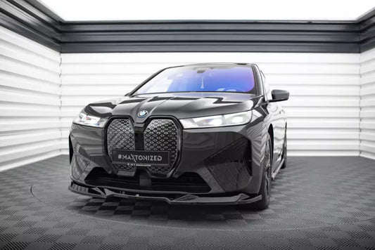 Maxton Design Frontlippe V.2 für BMW iX M-Paket i20 Hochglanz schwarz – Ansicht 1