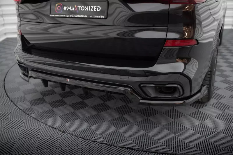 Maxton Design mittlerer Heckdiffusor DTM Look für BMW X5 M-Paket G05 Hochglanz schwarz – Ansicht 1