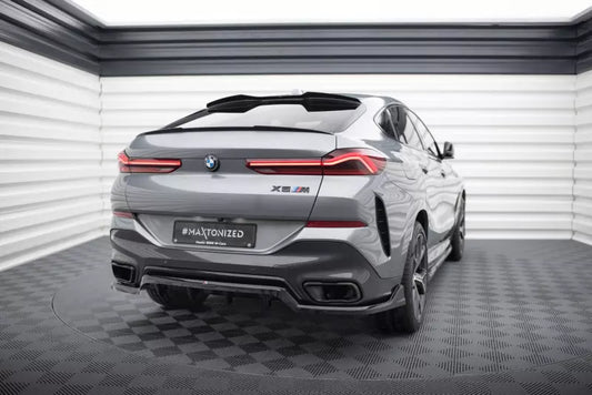 Maxton Design mittlerer Heckdiffusor DTM Look V.2 für BMW X6 M-Paket G06 Facelift Hochglanz schwarz – Ansicht 1