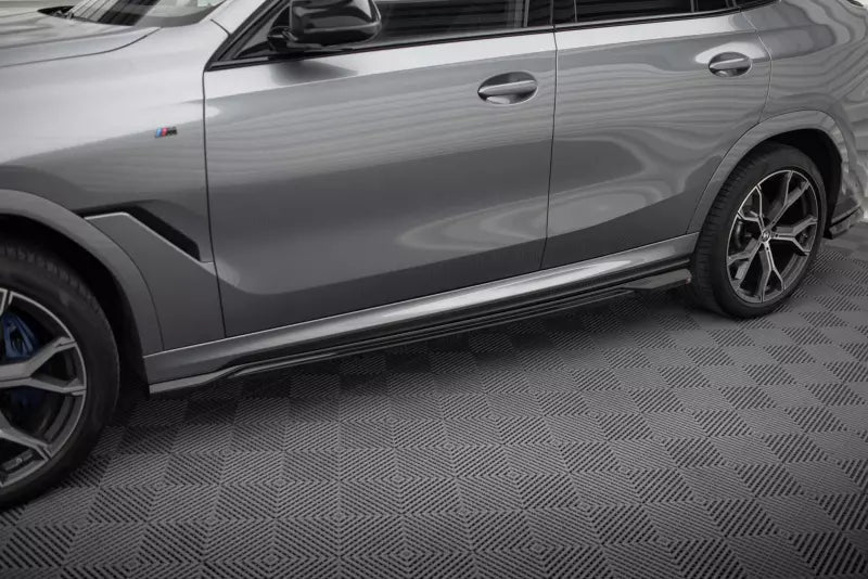 Maxton Design Seitenschweller (Paar) für BMW X6 M-Paket G06 Facelift Hochglanz schwarz – Ansicht 1