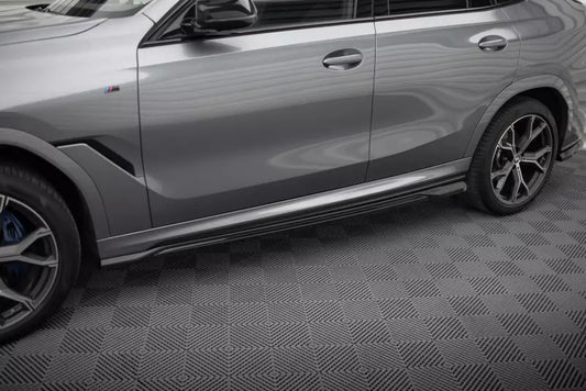 Maxton Design Seitenschweller (Paar) für BMW X6 M-Paket G06 Facelift Hochglanz schwarz – Ansicht 1