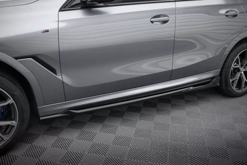 Maxton Design Seitenschweller (Paar) V.2 für BMW X6 M-Paket G06 Facelift Hochglanz schwarz – Ansicht 1