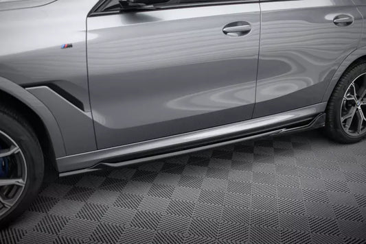 Maxton Design Seitenschweller (Paar) V.2 für BMW X6 M-Paket G06 Facelift Hochglanz schwarz – Ansicht 1