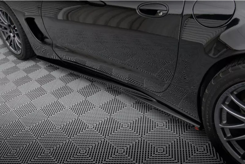 Maxton Design Seitenschweller (Paar) für Chevrolet Corvette C5 Hochglanz schwarz – Ansicht 1