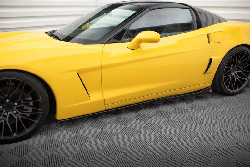 Maxton Design Seitenschweller (Paar) für Chevrolet Corvette C6 Hochglanz schwarz – Ansicht 1