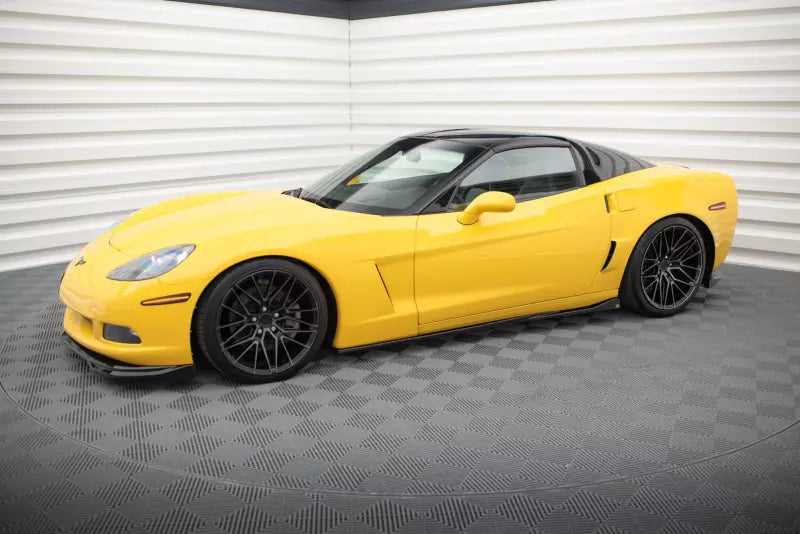 Maxton Design Seitenschweller (Paar) für Chevrolet Corvette C6 Hochglanz schwarz – Ansicht 2
