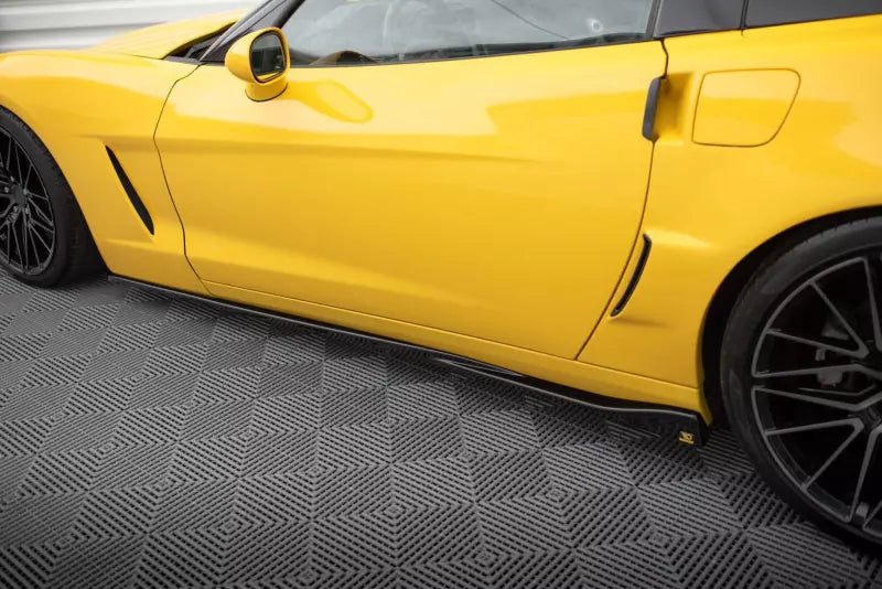 Maxton Design Seitenschweller (Paar) für Chevrolet Corvette C6 Hochglanz schwarz – Ansicht 3