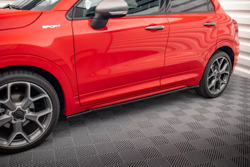 Maxton Design Seitenschweller (Paar) für Fiat 500X Sport Mk1 Facelift Hochglanz schwarz – Ansicht 1