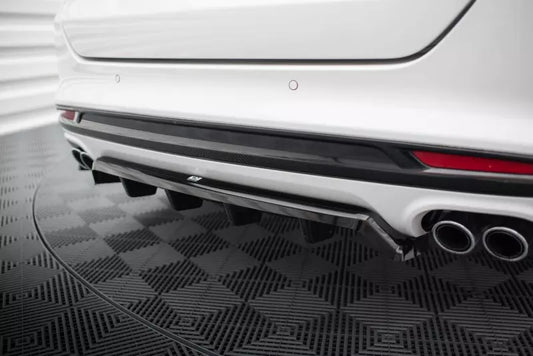 Maxton Design mittlerer Heckdiffusor DTM Look für Ford Mondeo Sport Mk5 Facelift / Fusion Sport Mk2 Facelift Hochglanz schwarz – Ansicht 1