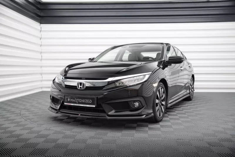 Maxton Design Frontlippe V.2 für Honda Civic Mk10 Hochglanz schwarz – Ansicht 1