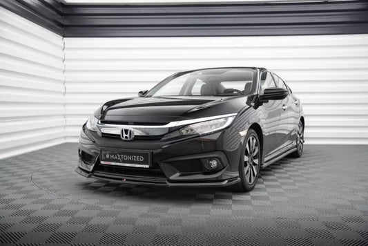 Maxton Design Frontlippe V.2 für Honda Civic Mk10 Hochglanz schwarz – Ansicht 1