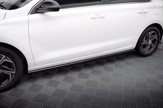 Maxton Design Seitenschweller (Paar) für Hyundai I30 Mk3 Facelift Hochglanz schwarz – Ansicht 1