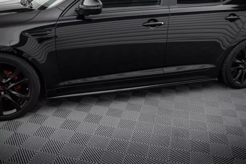 Maxton Design Seitenschweller (Paar) für Kia Optima Mk3 Hochglanz schwarz – Ansicht 1