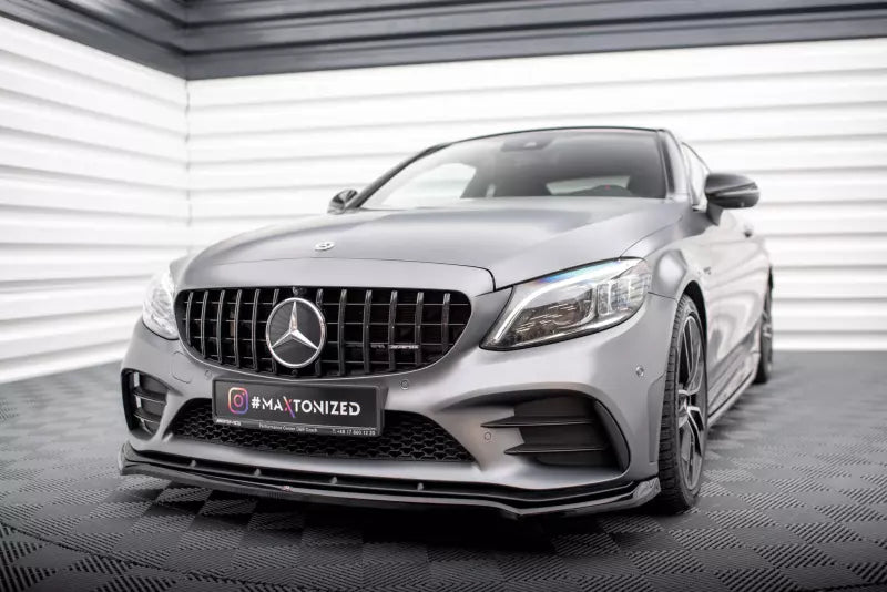 Maxton Design Frontlippe V.1 für Mercedes-AMG C43 C205 / W205 Facelift Hochglanz schwarz – Ansicht 1