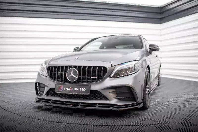 Maxton Design Frontlippe V.2 für Mercedes-AMG C43 C205 / W205 Facelift Hochglanz schwarz – Ansicht 1